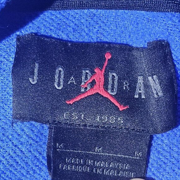 Nike AIR JORDAN Mens Pullover Dri-Fit Hoodie Jumpman Logo Streetwear MEDIUM Blue - Picture 4 of 11